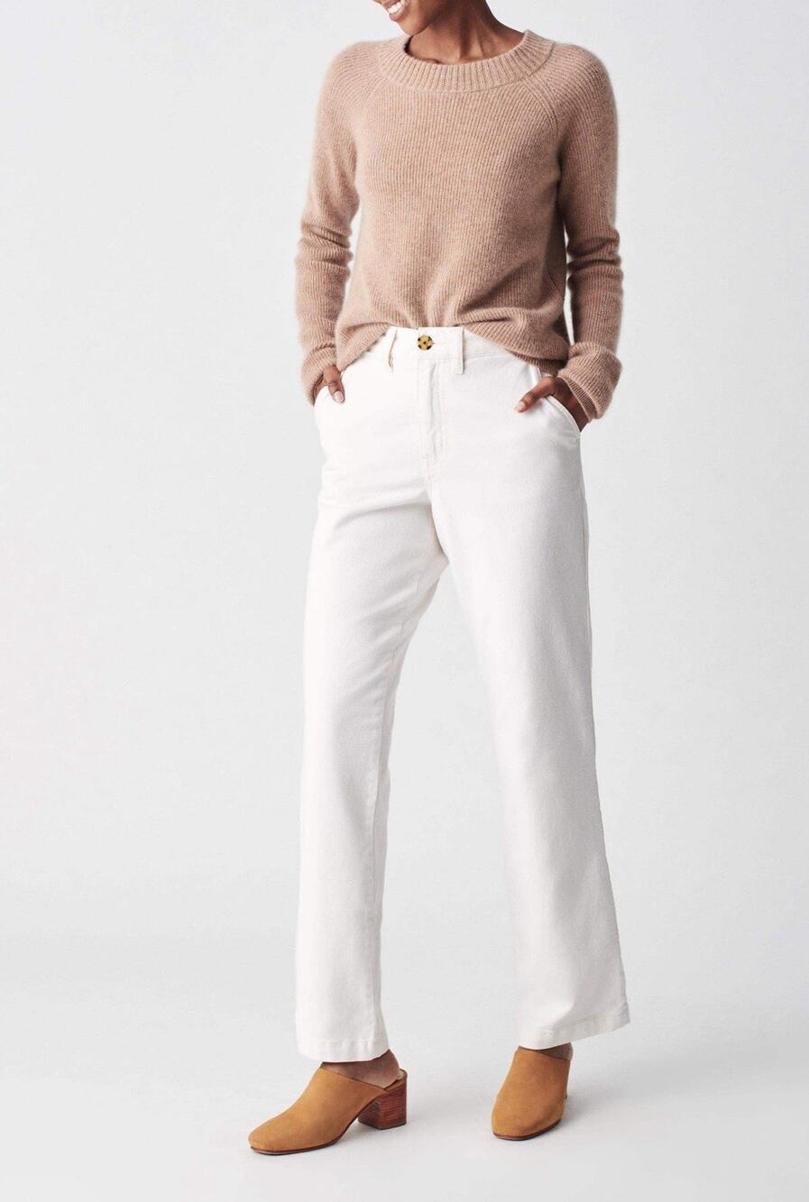 Faherty Endless Pants Womens 27 Ivory Organic Cotton Chino Stretch Straight